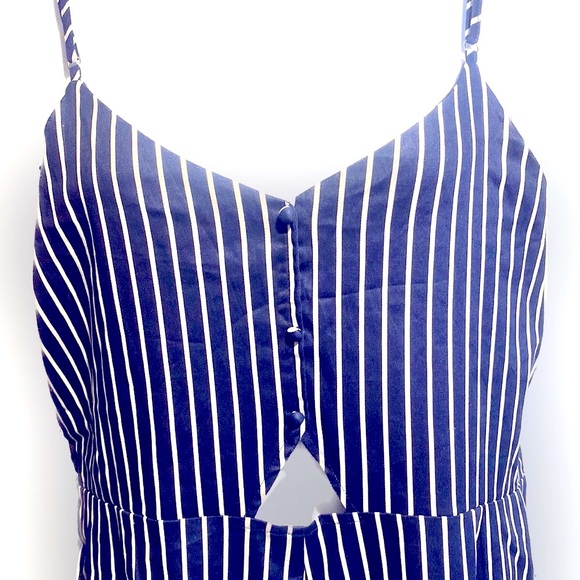 Jumper pantsuit navy/white nautical tag 3X/fit 2X new w/tags NWT peekaboo panel - Picture 3 of 10